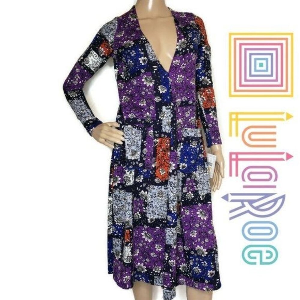 LuLaRoe NWT Sarah XS Long Sleeve Patchwork floral Duster Cardigan sweater